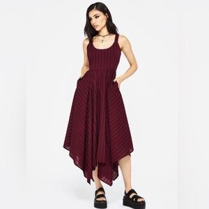 Nwt Disturbia Handkerchief Hem Sleeveless Embroidered Whimsigoth Midi Dress 8